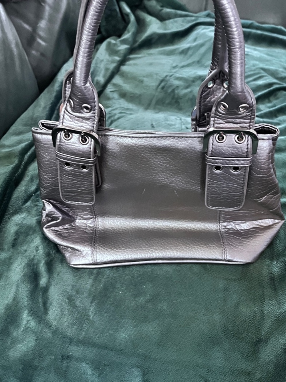 Women's Double-Handle Shoulder Bag in Silver